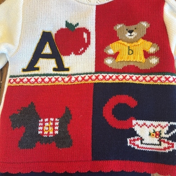 VINTAGE ABC OUTFIT 6-9 MONTHS PANTS / SWEATER - Picture 2 of 6